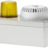 Lampada flash Hugentobler tipo 110 con sirena 24VAC 5Ws giallo 