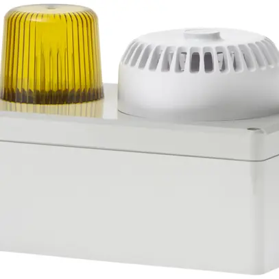 Blitzleuchte Hugentobler Typ 110 mit Sirene 24VAC 5Ws gelb 