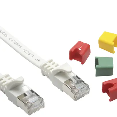 Câble patch RJ45 Ceconet Slim, cat.6A U/FTP, plat, codable, blanc, 20m 