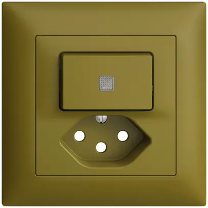 Kit frontal ENC EDIZIOdue olive 88×88mm T13, lentille, 