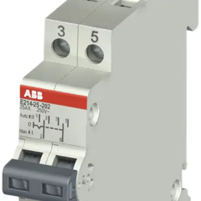 Interrupteur de groupe AMD ABB E214, 25A/250V 2L 2C, 1UM, "I-0-II" 