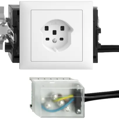 Presa INS EDIZIOdue T25 bianco 53mm Snap per cavo piat.powerbus 