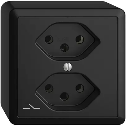 Presa AP EDIZIOdue 2×T13 nero 1×S 