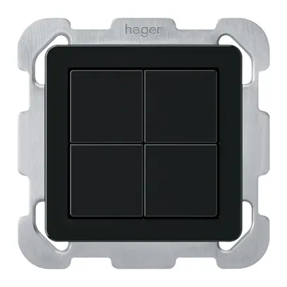 Pulsante KNX INC Hager BA basico B quadruplo 77×77mm nero 