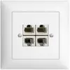 Prise de raccordement INC 4×RJ45/u 4P sép.EDIZIOdue blanc ITplus 