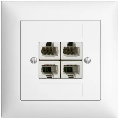 Presa di raccordo INC 4×RJ45/u 4P sep. EDIZIOdue bianco ITplus 