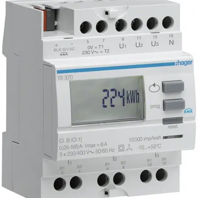 Compteur d'énergie Hager KNX 3LN mesure du transformateur 5A 