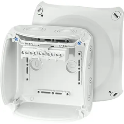 Boîte de dérivation AP Hensel KF G avec bornes 5×4mm² gris 