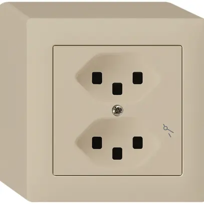 Presa AP Hager kallysto 2×T23 1×S Q beige 