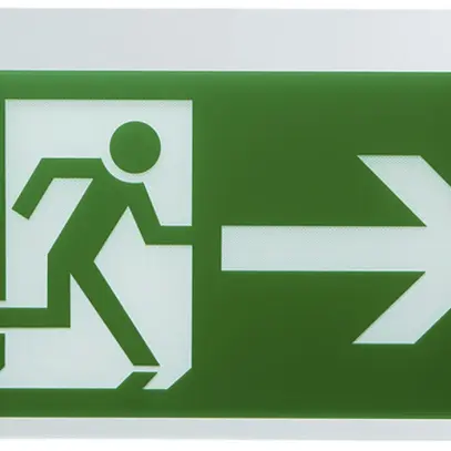 Verre acrylique flèche vers gauche/droite, de chaque côté 