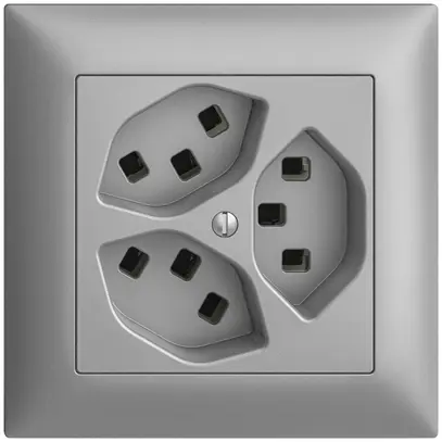 Presa INC 3×T23 16A EDIZIOdue silver, con morsetti innest. 