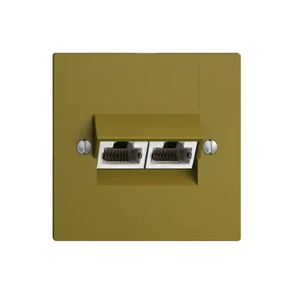 Prise ENC 2×RJ45/s 4P sép.EDIZIOdue olive ITplus 