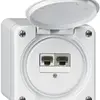 Scatola di raccordo AP robusto IP55 bianco 1×RJ45/s 1×RJ45/u separate 