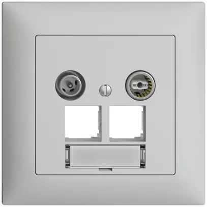 Prise multimédia ENC EDIZIOdue FMI EASYNET 4dB, p.2×RJ45 S-One, gris clair 