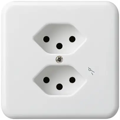 UP-Steckdose basico 2×Typ 13S weiss für BOMI 