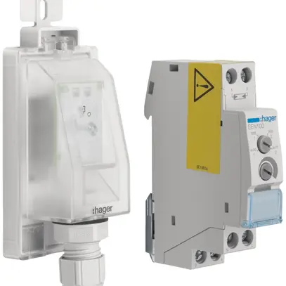 Dämmerungsschalter Hager 1 Kanal 1 Schliesserkontakt 16A 1 TE mit Aufbaufühler 