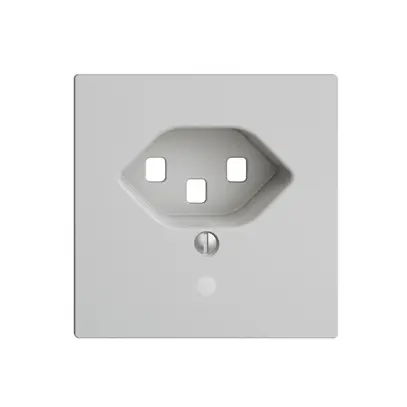 Plaque frontale EDIZIOdue T23 gris clair, 60×60mm, lentille, 