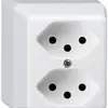 AP-Steckdose basico 2×Typ 13 weiss 