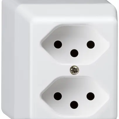 Prise AP basico 2×type 13 blanc 