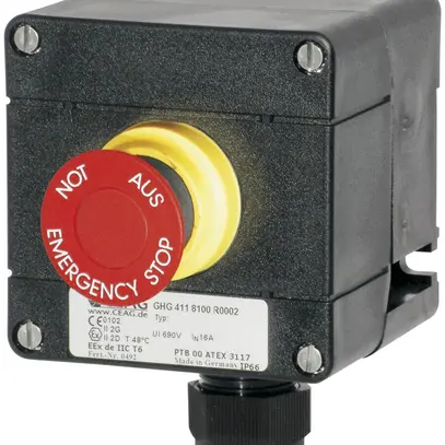 Tasto arresto emergenza AP CEAG EEx 1Ch+1R 16A 500V 