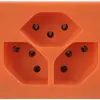 Presa INS Steffen FLF 6/5, 3×T13 10A, senza alogeno, arancione 