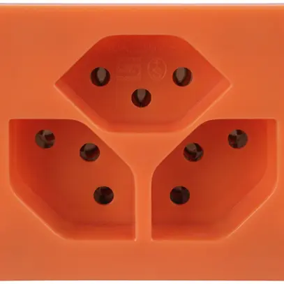 Presa INS Steffen FLF 6/5, 3×T13 10A, senza alogeno, arancione 