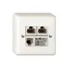 Presa AP T+T/2×RJ45/RJ11/u ADSL ITplus bianco 