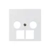 Placca frontale kallysto 2×coassiale/2×RJ45 bianco 