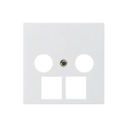 Placca frontale kallysto 2×coassiale/2×RJ45 bianco 
