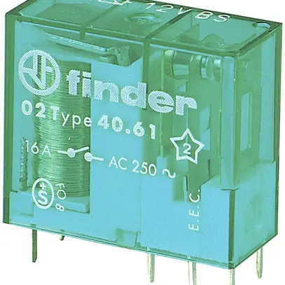 Relè commutazione Finder 40, 1C 16A/24VDC AgSnO2 520Ω 5mm RT II 