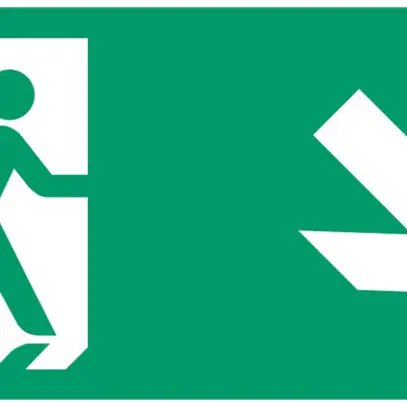 Pictogramme Lumatec A2/1 200.37D, flèche vers bas à droite, à coller 