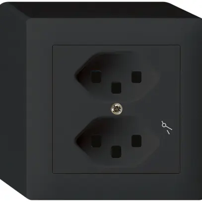 Presa AP Hager kallysto 2×T23 1×S Q nero 