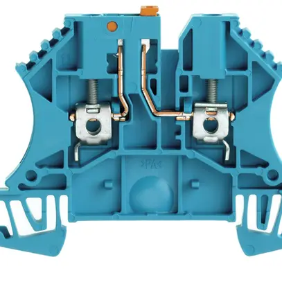 Borne de test sectionnable Weidmüller WTR 2.5 connexion à vis pivotant TS35 bleu 