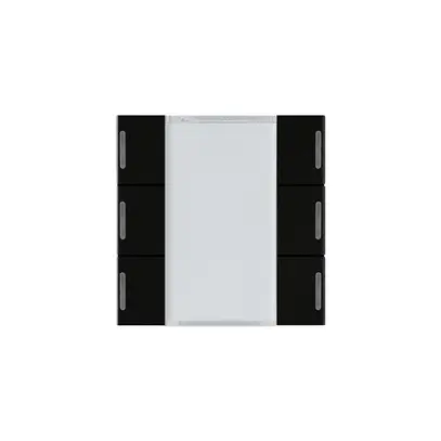Face poussoir Hager basico KNX sextuple LED noir 45×45mm 