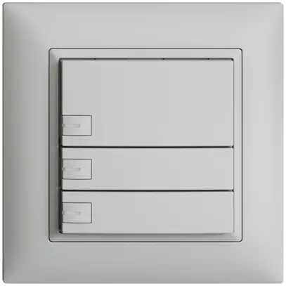 Poussoir ENC KNX 3× EDIZIOdue gris clair RGB avec LED 