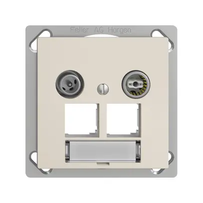 Prise multimédia INC EDIZIOdue FM.TE EASYNET 15dB, p.2×RJ45 S-One, crema 