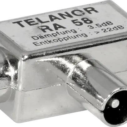 Pièce en T f-f-m R/TV Telanor découpl. 22dB, passage 4dB 