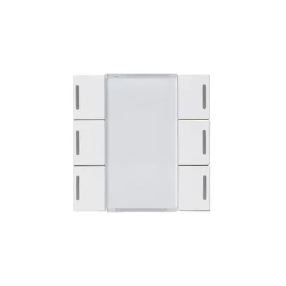 Face poussoir Hager basico KNX sextuple LED blanc 45×45mm 