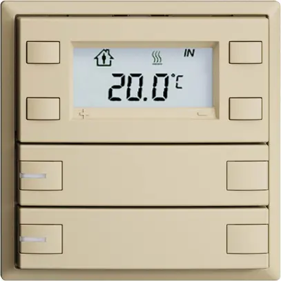 Poussoir RTH ENC KNX 2× EDIZIOdue F vanille, avec LED RGB 