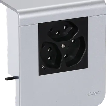 Support d'appareil Hager pour SL20055 décor aluminium, 3×T13 1×S 