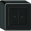 Poussoir pour stores KNX AP Hager BA basico Q double 88×88mm noir 