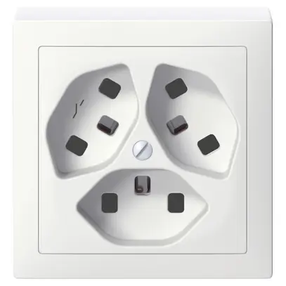 Presa AP SIDUS 3×T23/1 bianco con shutter 