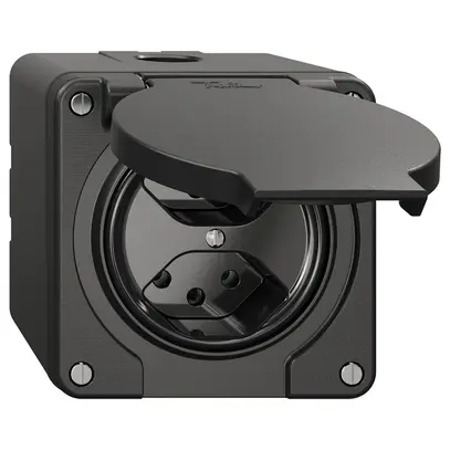 Prise NAP NEVO, 2×T13, IP21, noir 