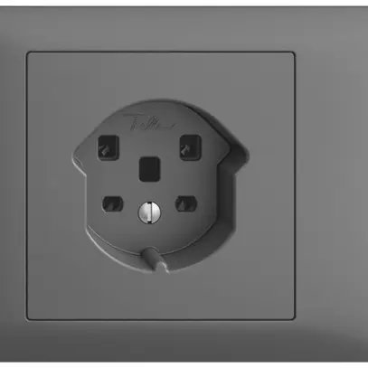 Prise INC EDIZIOdue T25 16A gris foncé 53mm, bornes à vis 