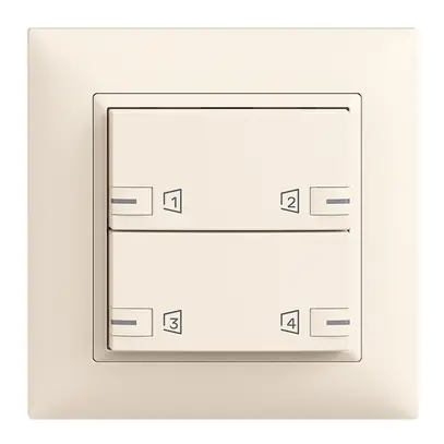 Kit de montage ENC EDIZIOdue zeptrionAIR, WLAN LED-RGB 2×touche 2×commande crema 