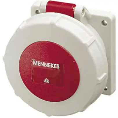 Prise INC CEE 32A 5P 6h 400V rouge, droite TwinContact IP67 