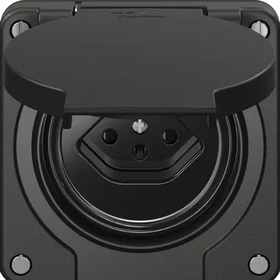 Prise FI NEVO N.CO 30mA, type 13, a.shutter, a.bornes de raccordement, noir 