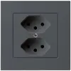 Prise ENC kallysto.pro 2×T13 anthracite avec sécurité enfants 
