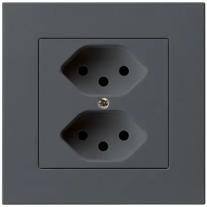 Prise ENC kallysto.pro 2×T13 anthracite avec sécurité enfants 