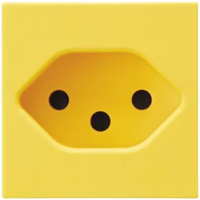 Presa INS Hager tipo 13 giallo 45×45 con morsetti a innesto 